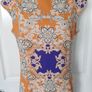 London Times Tan & Royal Blue Shift Dress Image 2