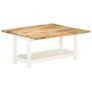 Extendable Coffee Table White 90x(45-90)x45 cm Solid Mango Wood Image 10
