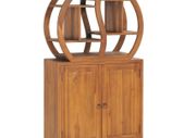 Cabinet with Yin Yang Shelf 70x30x130 cm Solid Teak Wood