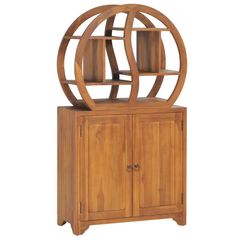 Cabinet with Yin Yang Shelf 70x30x130 cm Solid Teak Wood