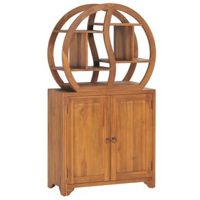 Cabinet with Yin Yang Shelf 70x30x130 cm Solid Teak Wood