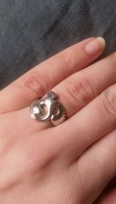Vintage Children of Lir swan sterling silver ring size L