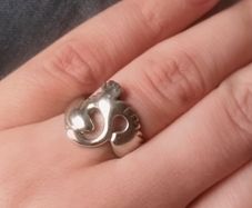 Vintage Children of Lir swan sterling silver ring size L