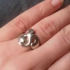 Vintage Children of Lir swan sterling silver ring size L