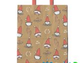 Lot of 20 Christmas Kraft Paper carrier bags flat handles top quality Size Small 18 x 23 x 9 cm with Santa