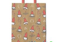 main image for ad Lot of 20 Christmas Kraft Paper carrier bags flat handles top quality Size Small 18 x 23 x 9 cm with Santa