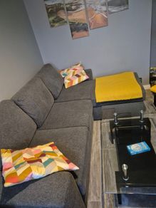 sofabed cushions throw and coffee table