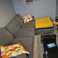 sofabed cushions throw and coffee table
