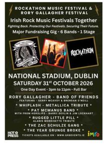 3 Tickets for Rockathon and Rory Gallagher Festival - 31st Oct 2026