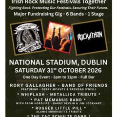 3 Tickets for Rockathon and Rory Gallagher Festival - 31st Oct 2026