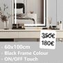 LED Bathroom Mirror Black Frame Defogger Dual LED Image 2