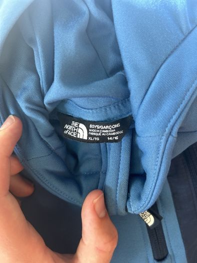Blue kids north face tracksuit