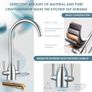 Kitchen Sink Mixer Tap Monobloc Dual Lever Chrome 360 Swivel High Arc Image 5