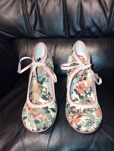 Floral Print Heels with Tassels