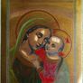 Vintage Virgin and Child, Brass  Icon Image 4