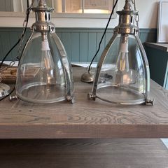 Chrome Glass Lantern Ceiling Light