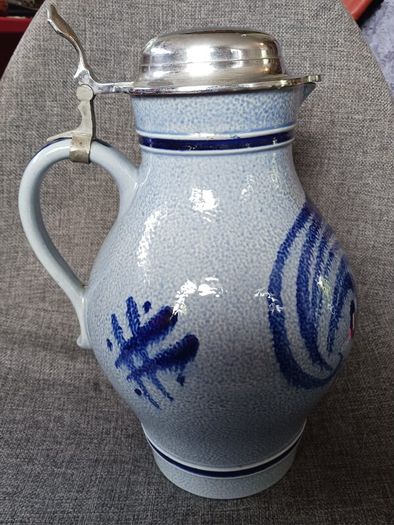 West Geman/ Marzi, Remy/ Westerwald/ Stoneware pitcher with lid