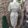 Italian Privilegio Beige and blue floral dress Image 4