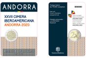 Andorra 2 Euro Commemorative Coin 2020 - Ibero-American Summit. Coincard. BU