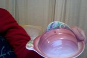 Shorter &amp; Son Ltd, Staffordshire England, ROSE BOUQUET, Pink Covered Cheese or Butter Dish. Hand Painted