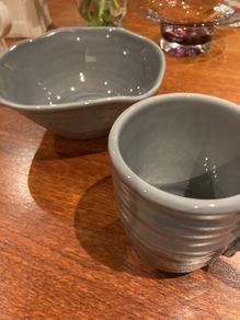 Paul Costelloe Living - Made in Portugal Grey Mug and Matching irregular round bowl
