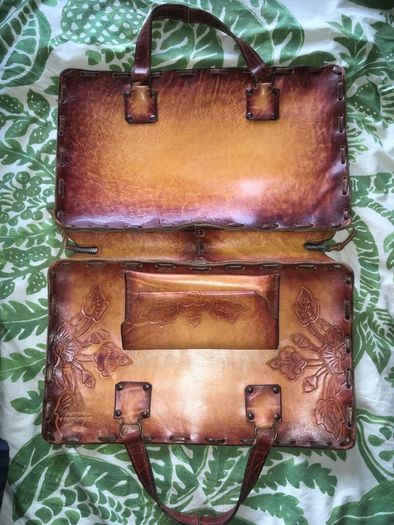 Leather laptop bag