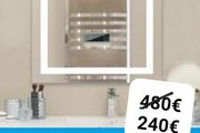 LED Bathroom Mirror Bluetooth Speakers Fog Free
