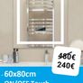 LED Bathroom Mirror Bluetooth Speakers Antifog Demister Makeup Control Panel Date Temperature Image 2