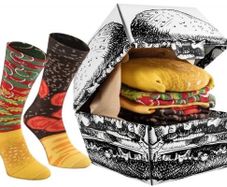 Size 41-46EU 2xpairs of "Rainbow socks Burger Love"