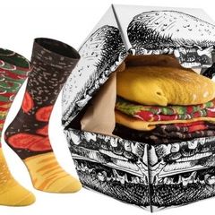 Size 41-46EU 2xpairs of "Rainbow socks Burger Love"