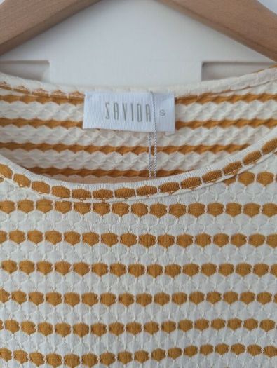 Yellow & White Stripe Savida Long Sleeved Top Size Small