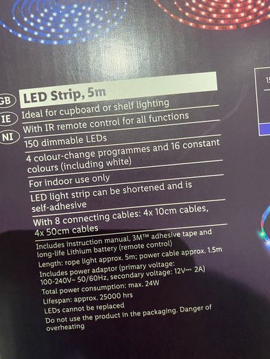 led strip light 5m colour changing