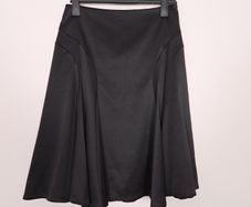 Jasper Conran Black Satin Panel A-Line Flare Midi Skirt 10UK/38EU