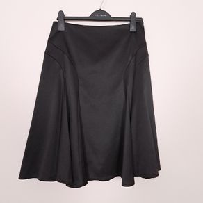 Jasper Conran Black Satin Panel A-Line Flare Midi Skirt 10UK/38EU