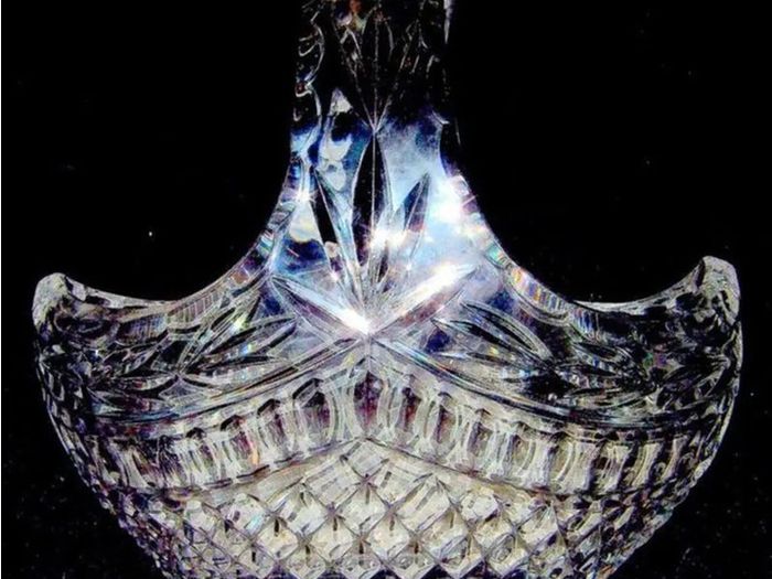 Vintage Harrods Heavy Cut Lead Crystal Basket