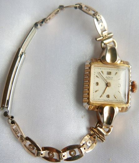 Vintage 1930s MONOR Rolled Gold Watch - Working Vintage Ladies Manual Wind Up Wrist Watch Swiss Made