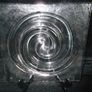 Czech Art glass dish, Axum glass with round deep spiral Image 2