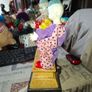 Rare Pair of Vintage Porcelain Head and Hands Circus Clowns mounted on a decorative base, Image 5
