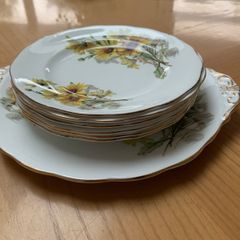 6 Bone China Side Plates & Bread Plate