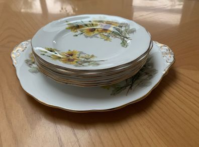 6 Bone China Side Plates & Bread Plate