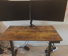 Complete WFH Dual Screen Setup ErGear Electric Sit Standing Desk and includes 2 Dell 27 Monitors HP USB C Dock and HDMI cables
