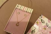 Rose gold plated necklace and earrings set