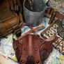 Postapocalyptic Genuine Brown Leather Face Mask Image 3