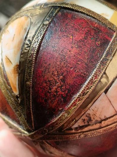 A Pair of Antique Inlaid Wooden Balls