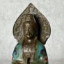 Cloisonne Guanyin Sitting On A Lotus Throne - Enameled  Bronze, Signed Image 2