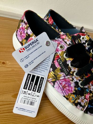 Superga satin trainers, uk 5, new in box