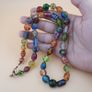 MultiColor Venetian Style Aventurine & Skunk Glass Beads Necklace Image 9