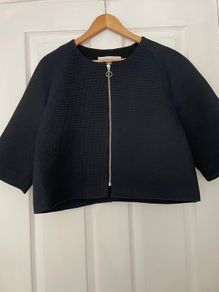 Gerard Darel Cropped Jacket - Dark Blue - Size 46
