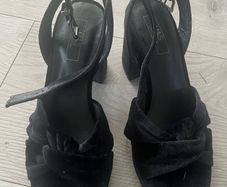 M&S Black suede platform sandals