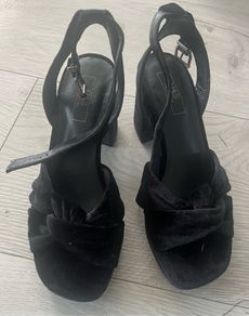 M&S Black suede platform sandals